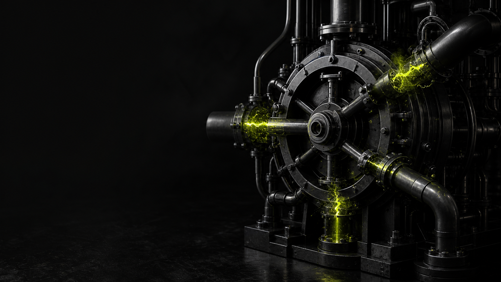 Mecanismo industrial representando o sistema de crescimento da Pulse